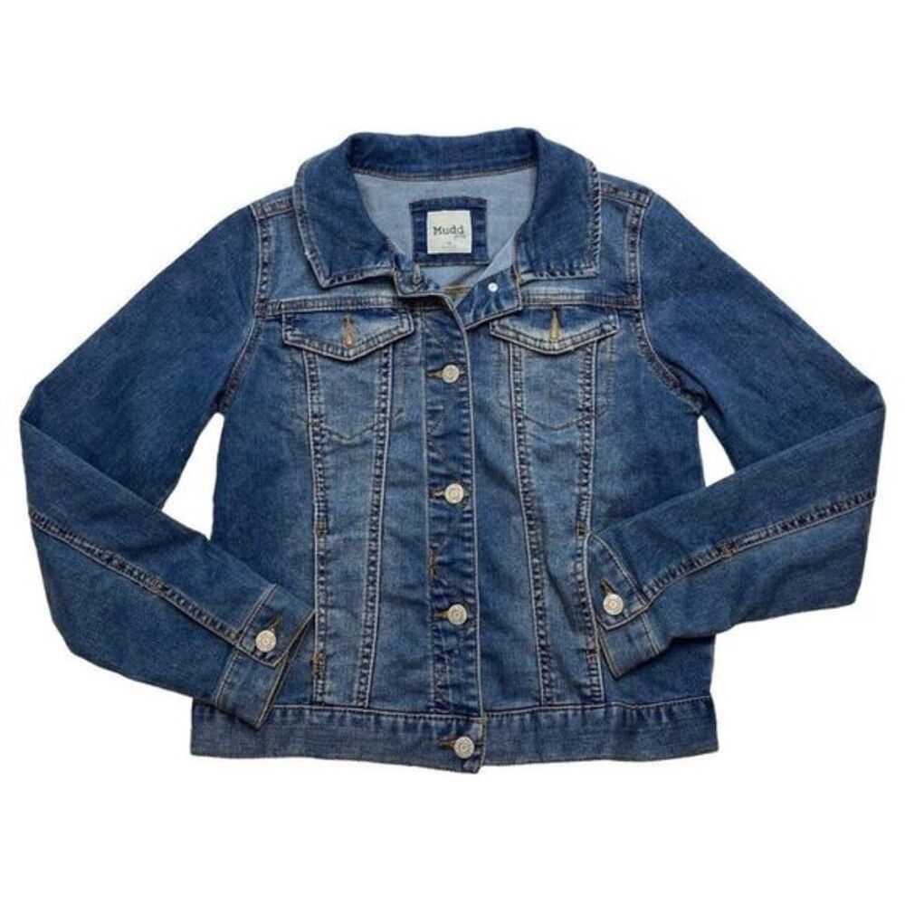 Girls‎ MUDD Denim Jean Jacket Medium Wash Stretch Sz 16